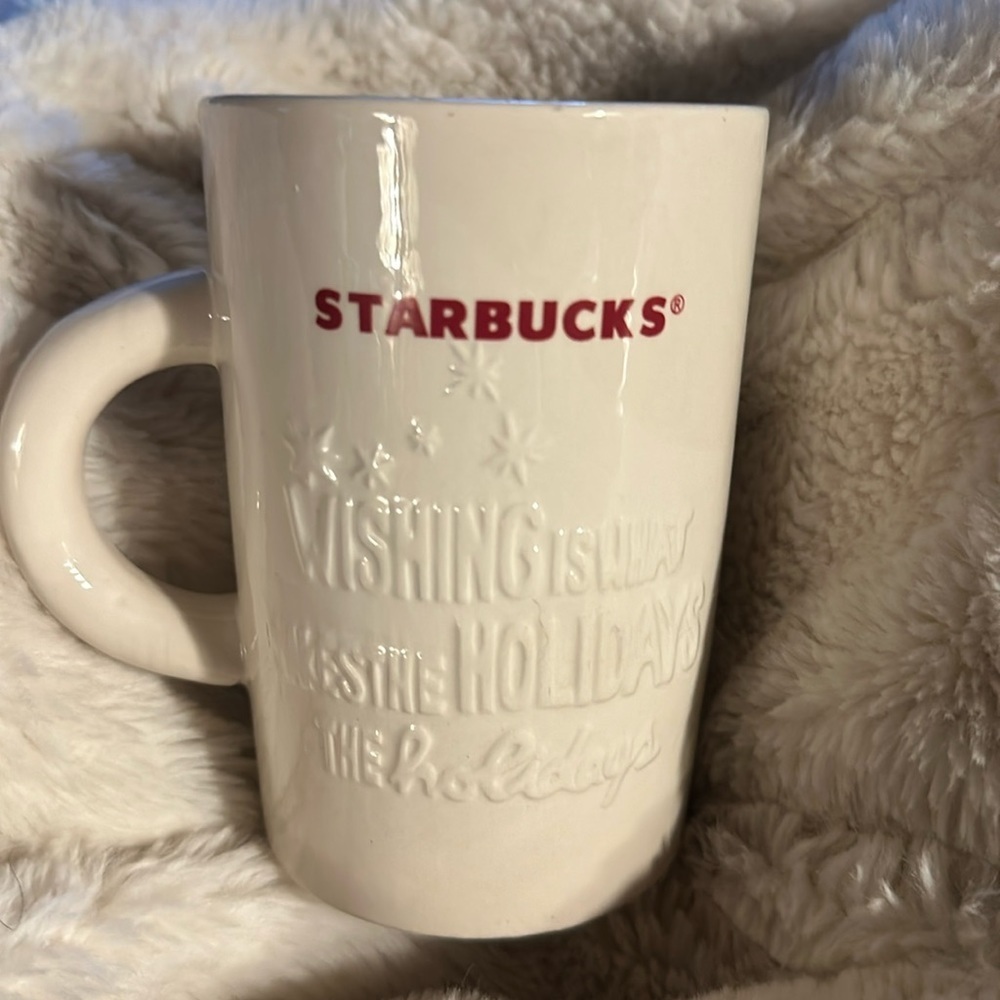Rare Starbucks Ceramic 2010 “Wishing is What Makes the Holidays the Holidays”Mug